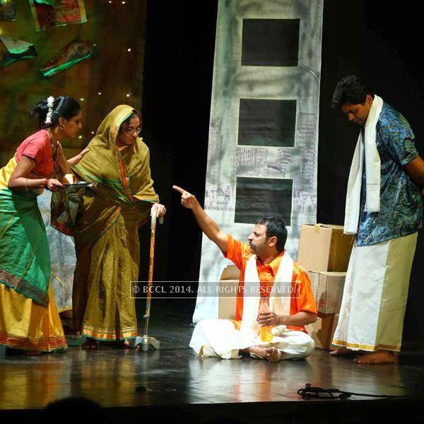 Staging of an English play, Boiled Beans on Toast, written by Girish Karnad and directed by Lillete Dubey, held at JT PAC in Kochi.