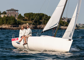 J/70 one-design sailboat- sailing upwind