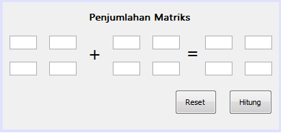 Membuat matrik penjumlahan dengan menggunakan netbeans gui builder program