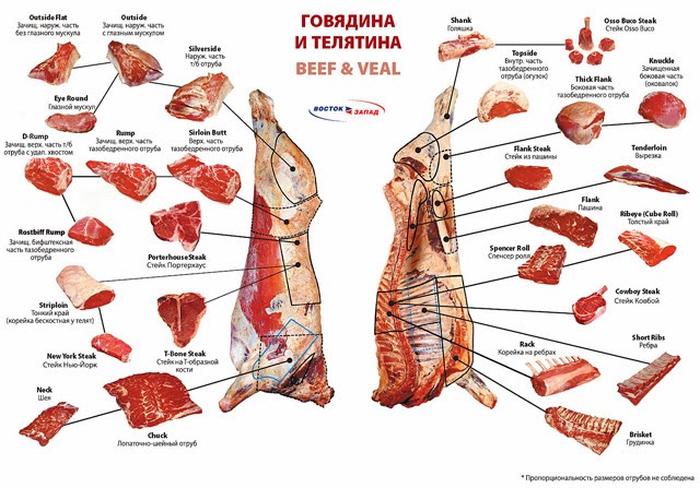 вырезка говяжья где находится схема