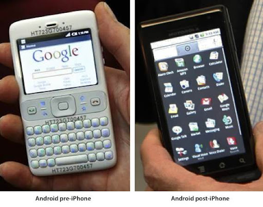 Google Android before and after Apple iPhone