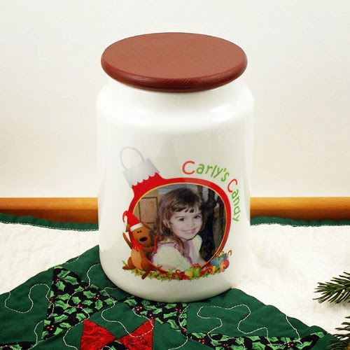  Photo and Text Personalized Christmas Candy Jar