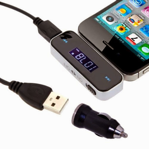  VicTsing 3.5mm In-car Wireless FM Transmitter Radio Adapter for iPhone 5S 5C 5 5G 4S 4 3GS 3G ipod Samsung Galaxsy S4 S3 Note 3 HTC One M7 / Mini with Car Charger