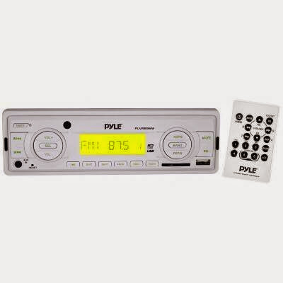  Pyle PLMR89WW Marine Flash Audio Player - 160 W RMS - Single DIN LCD Display - MP3 - AM FM - 18 12 x FM AM Preset - Secure Digital (SD) Card MultiMediaCard (MMC) - USB - Auxiliary Input - Detachable Front Panel