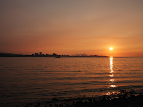 sunset over Tamsui River in Tamsui