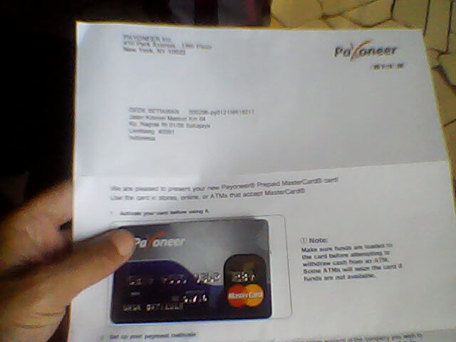 Cara gratis membuat debitcard payoneer