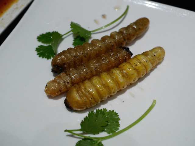 termite larvae (炸木头虫) with cilantro