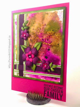 Linda Vich Creates: Creative Blog Hop. A rich palette of Stampin' Up! colors dance on a watercolored background, with woven ribbon details and colorful flowers.