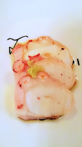 Nodoguro PDX September 2014, theme dinner Totoro. Second Course: Poached Octopus with Wasabi and Citrus