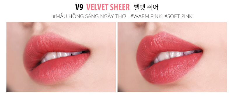 Moart Velvet Lip Tint V9 Velvet Sheer