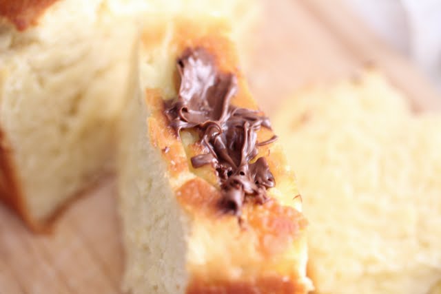 photo of Nutella stuffed inside the bread
