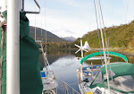 looking south in the small inlet where the Micalvi lies, Puerto Williams , Isla Navarino