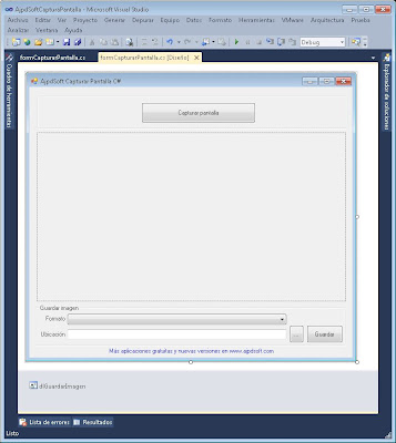 Nuevo proyecto Visual C# para screenshot