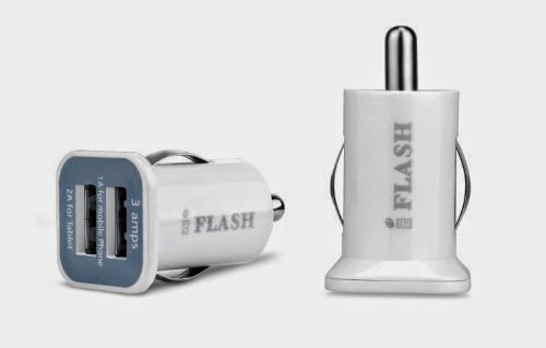  iFlash Dual USB Car Lighter Charger Adapter with 3A Output - fast Heavy Duty Ouput (White)