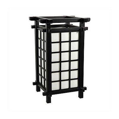 Oriental Furniture Simple, Beautiful, Graduation Gift Idea for Him, 17-Inch Japanese Lantern Table Lamp, Black