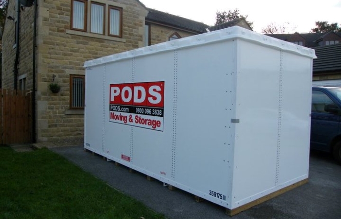 PODS storage container to protect belongings during water damage restoration