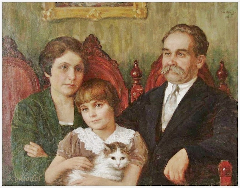 Попов Вениамин Николаевич (Россия, 1869 - 1945) «Семейный портрет» 1934