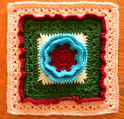 Free crochet pattern:  Frostbloom Square 12"