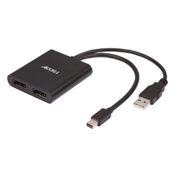 Accell K088B-005B Mini DisplayPort 1.2 to 2 DisplayPort Multi-Display MST Hub