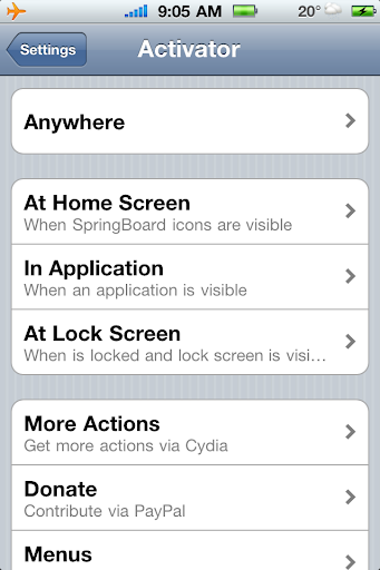 Những ứng dụng hay nhất trên cydia dành cho Iphone Activator