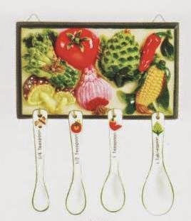  MIXED VEGGIES Wall Plaque with Measuring Spoon Set *NEW*!