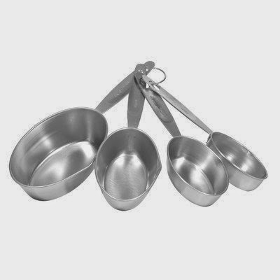  4 Piece Stainless Steel Measuring Cup Set with Gray Handle