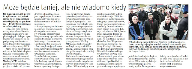 Gazeta Olsztyńska - artykuł o autobusach CNG (kliknij, żeby przeczytać!)