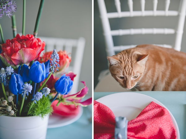 Playful cat themed decor for bridal shower ideas