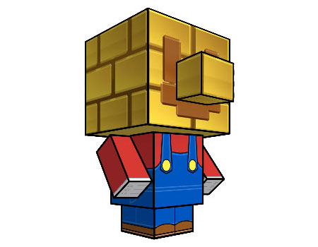 Gold Block Mario Papercraft