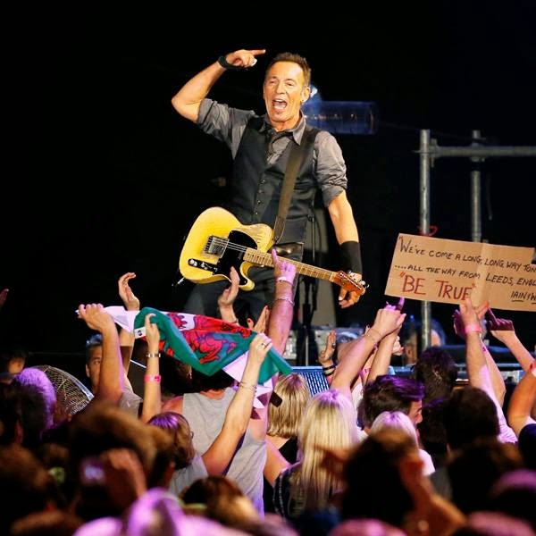 Singer Bruce Springsteen performs with the E Street Band during his concert in Cape Town, January 26, 2014.