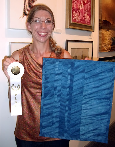 Third Place: "Sky" by artist Melissa Whitwam. Pima Cotton, Indigo Dyes.