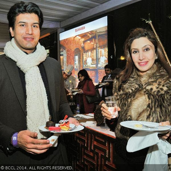Rishi and Kimmi Tej at the book launch party of Times Food and Nightlife Guide, Delhi, 2014, held at hotel ITC Maurya, New Delhi, on January 27, 2014.