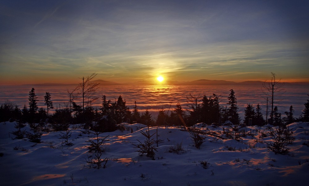 Wschód słońca nad Tatrami