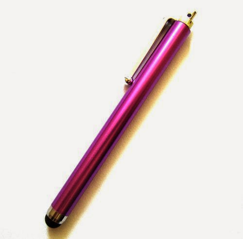  Purple Stylus Soft Touch Pen for Insignia Flex 1O.1 Tablet Android 16GB Metal Black Rubber with a Black Shirt Clip