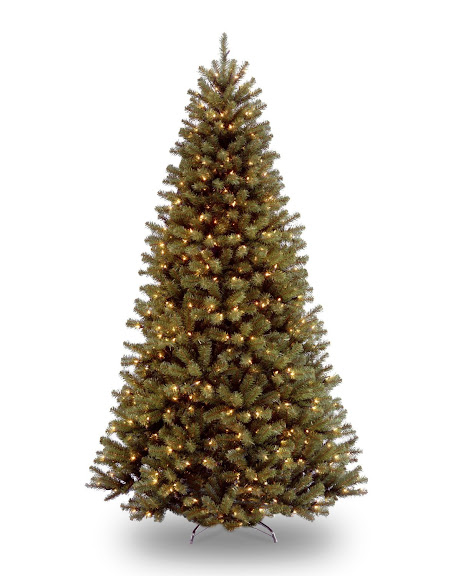 National Tree 7-1/2-Foot Prelit Artificial North Valley Spruce Tree, 550 Clear Lights