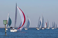 J/105s sailing Galveston Bay, Houston, Texas