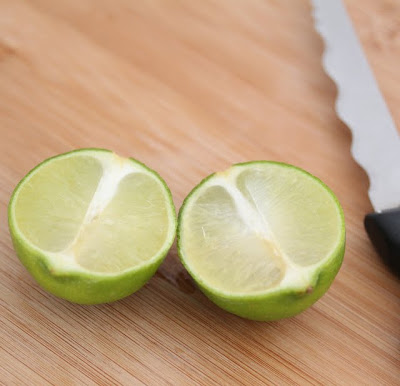 photo of a lime sliced in half