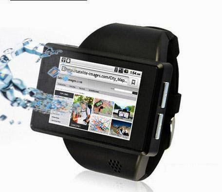  2013 New style Android Dual-core Touch screen GPS Bluetooth WIFI Z1 Smart Watch mobile phone (Black)