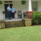 Owen & LInda Gleaves of Mt. Juliet , Tenn. stand on the porch of his 5th Great grandfather William Gleaves.