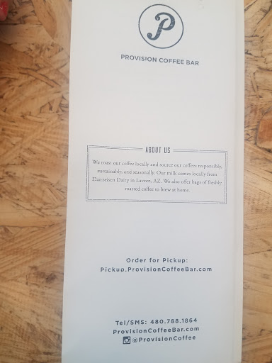 Coffee Shop «Provision Coffee Bar @ Palette Collective», reviews and photos, 2100 S Gilbert Rd #22, Chandler, AZ 85286, USA