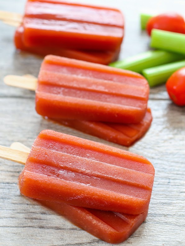 close-up shot of bloody mary ice pops