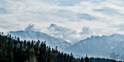 Bucegi mountains as seen from Predeal