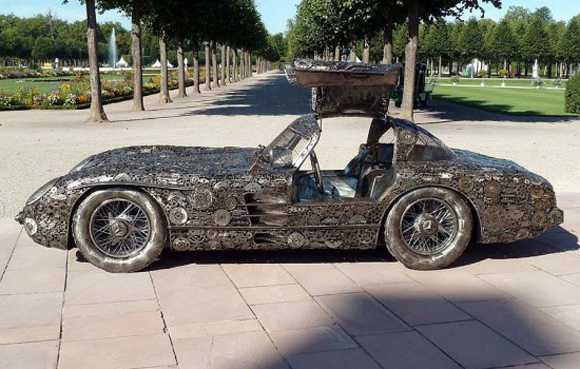 Mercedes 300 SLK Scrap Metal Art Car - Art Car Central