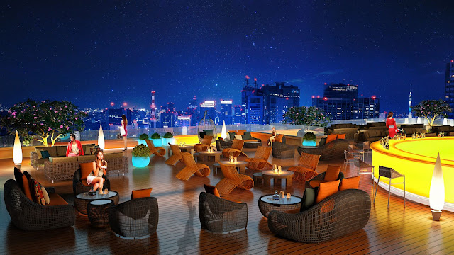 Sky Bar tại dự án Louis City Vườn cây xanh tại dự án Louis City