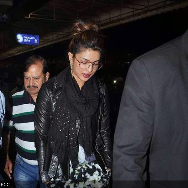 Priyanka Chopra spotted coming out of the Mumbai airport. 
