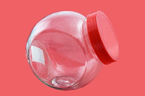  Home Value 74oz Glass Jar, Red Lid