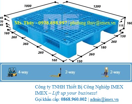 Pallet nhựa Malaysia 1200 x 1100 mm Pallet nhựa Malaysia 1200 x 1100 mm