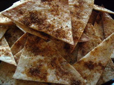 Spicy Baked Tortilla Chips