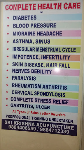 Sri Krishna Acupuncture And homepathy clinic, No. 222, Ramakrishna Mutt Rd, Mandaveli, Chennai, Tamil Nadu 600028, India, Acupuncture_Clinic, state TN