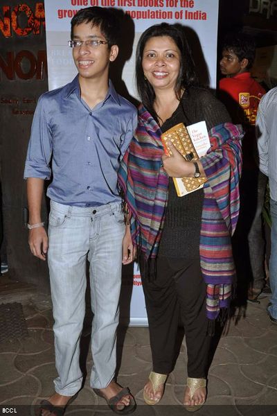 Nandita Puri seen with her son at Anuradha Sawhney's book launch, held in Mumbai on February 4, 2013. (Pic: Viral Bhayani)